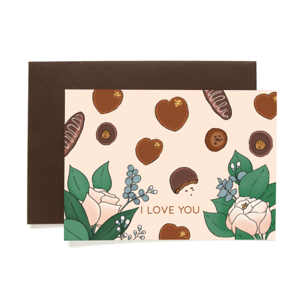 Greetings card Chocolate St Valentin 1