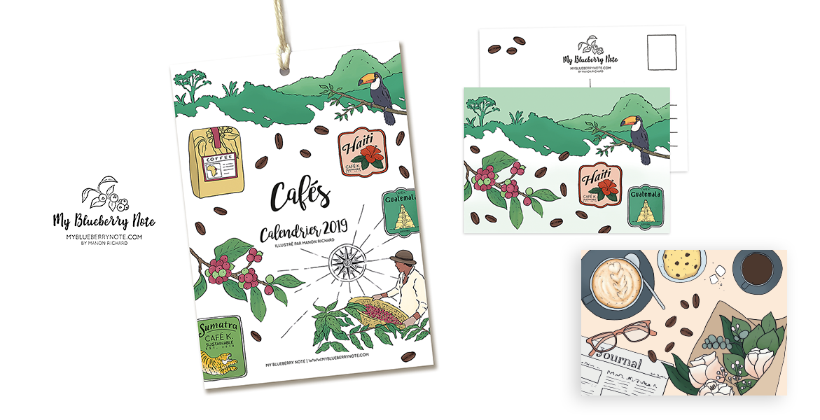 Café papeterie illustration