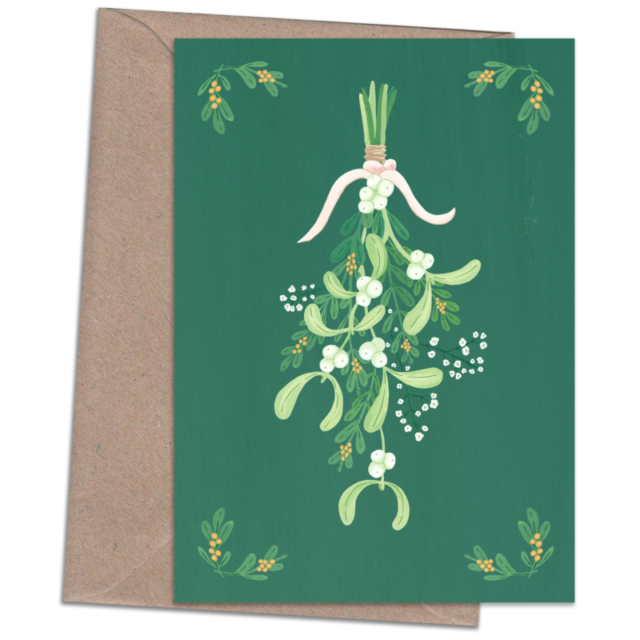 Greetings card mistletoe