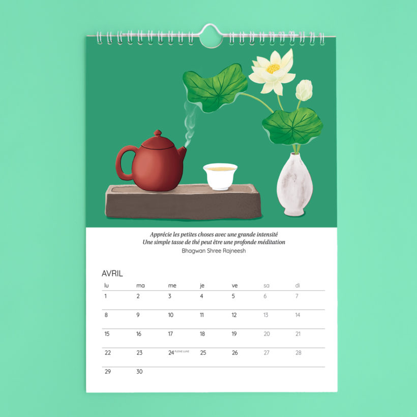 Calendrier Thés 2024 illustration Manon Richard