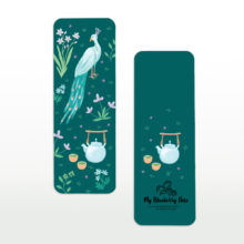 bookmark 800x800 green peacock